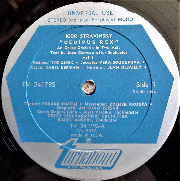 Czech Philharmonic Orchestra*, Karel Ančerl, Igor Stravinsky : Oedipus Rex (LP, Album, RE, Uni)