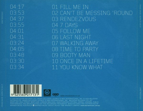 Craig David : Born To Do It (CD, Album, RE)