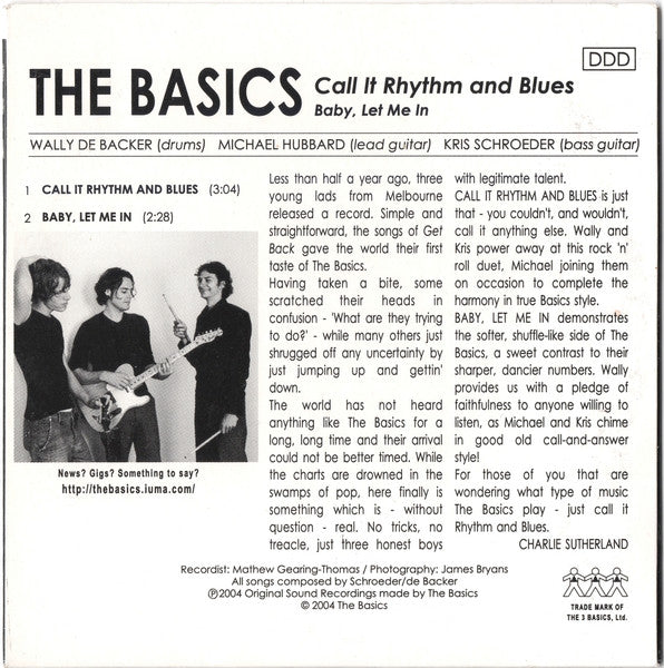 The Basics : Call It Rhythm And Blues (CD, Single)