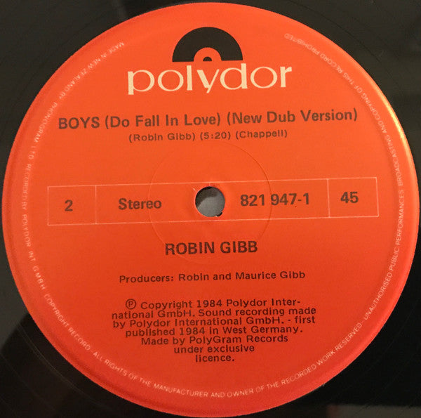 Robin Gibb : Boys (Do Fall In Love) (12", Maxi, Ltd)