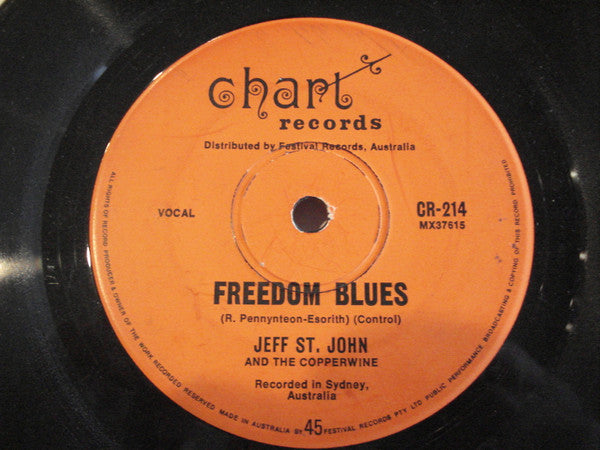 Jeff St. John And The Copperwine* : Freedom Blues / Teach Me How To Fly (7", Single)