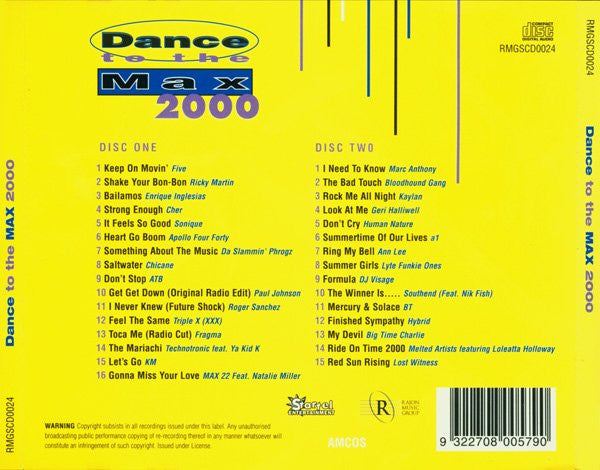 Various : Dance To The Max 2000 (2xCD, Comp)