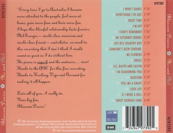 Blossom Dearie : Me And Phil - Blossom Dearie Live In Australia (CD, Album)