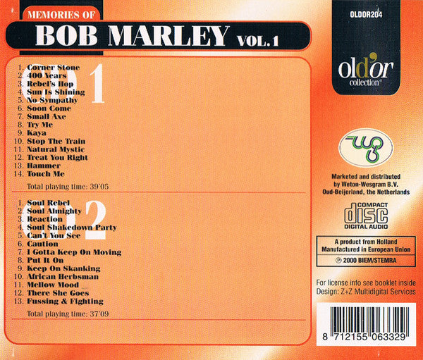 Bob Marley : Memories Of Vol.1 (2xCD, Comp)