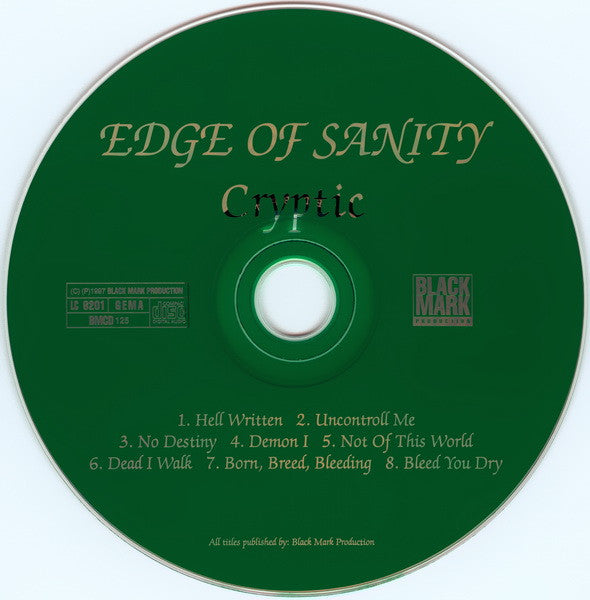 Edge Of Sanity : Cryptic (CD, Album)