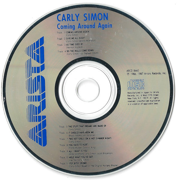 Carly Simon : Coming Around Again (CD, Album)