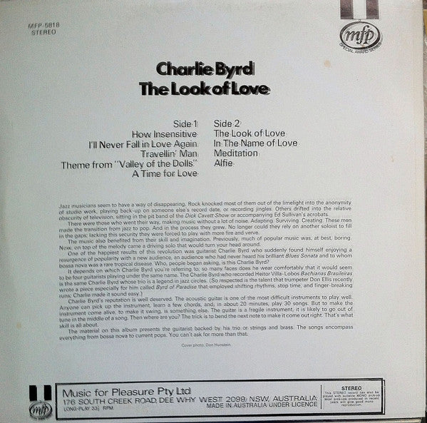 Charlie Byrd : The Look Of Love (LP, Comp)