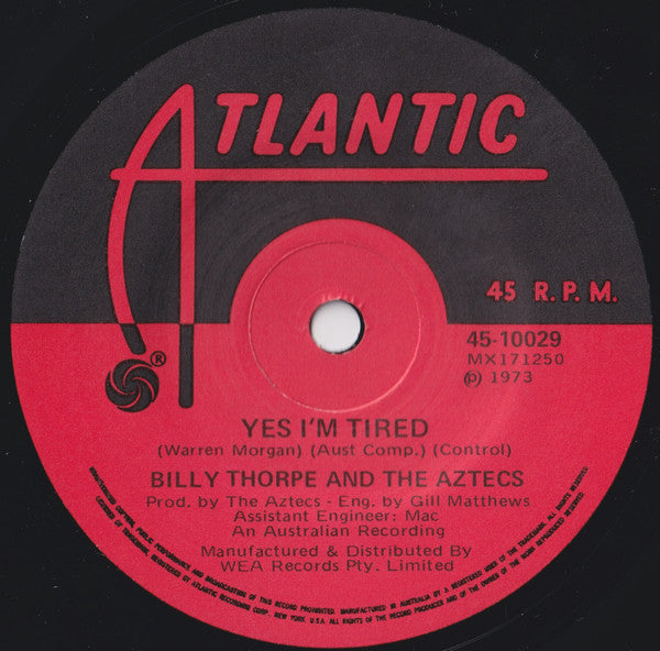 Billy Thorpe And The Aztecs : Don't You Know You're Changing (7")