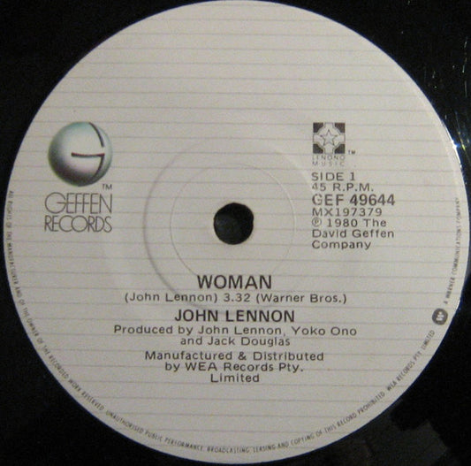 John Lennon : Woman (7", Single)