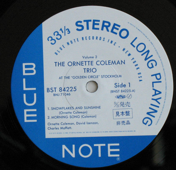 The Ornette Coleman Trio : At The "Golden Circle" Stockholm - Volume Two (LP, Album, RE)