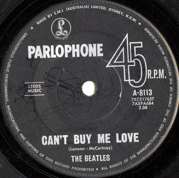The Beatles : Can't Buy Me Love (7", Single, Mono)