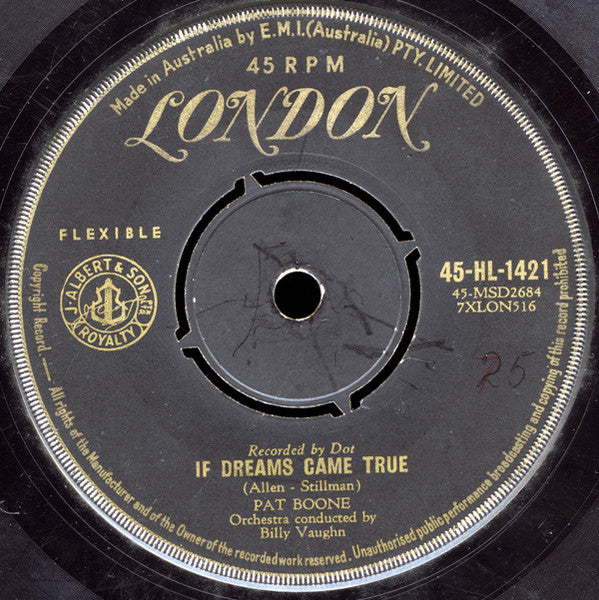 Pat Boone : If Dreams Came True / That's How Much I Love You (7", Single)