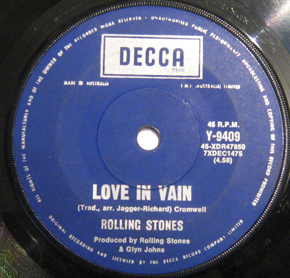 The Rolling Stones : Little Queenie / Love In Vain (7", Single)