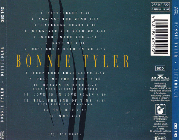 Bonnie Tyler : Bitterblue (CD, Album)
