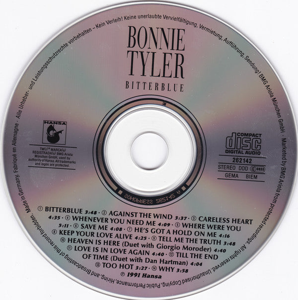 Bonnie Tyler : Bitterblue (CD, Album)