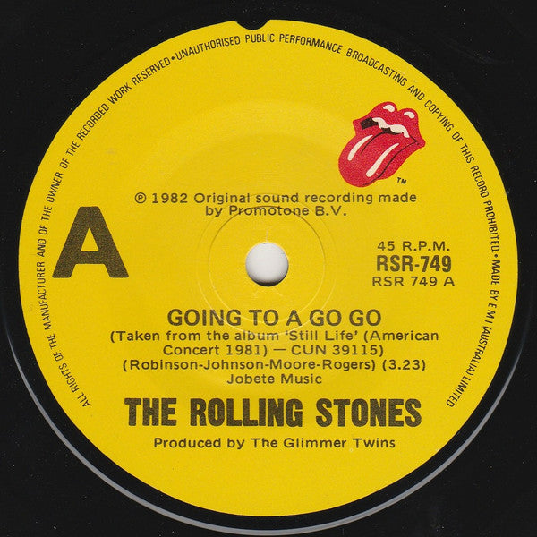 The Rolling Stones : Going To A Go Go (Live) (7")