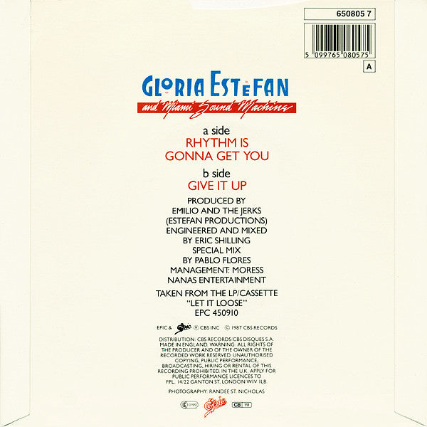 Gloria Estefan And Miami Sound Machine* : Rhythm Is Gonna Get You (7", Single)
