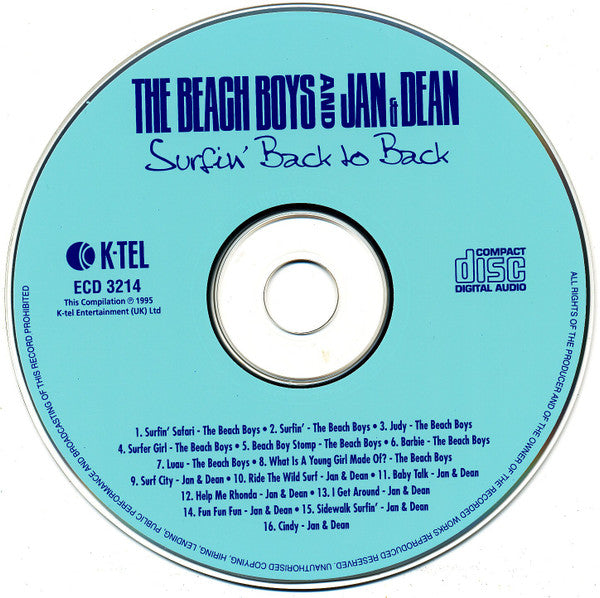 The Beach Boys and Jan & Dean : Surfin' Back To Back (CD, Comp)