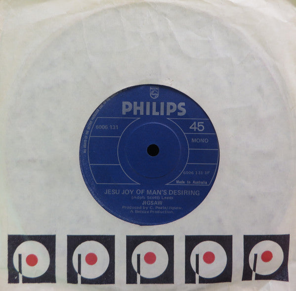 Jigsaw (3) : Jesu Joy Of Man's Desiring (7", Single, Mono)