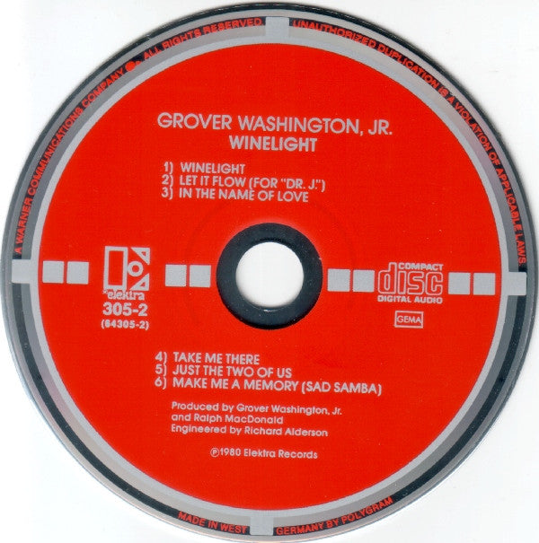 Grover Washington, Jr. : Winelight (CD, Album, RE, Tar)