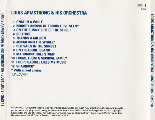 Louis Armstrong And His Orchestra : Just Louis (CD, Comp)