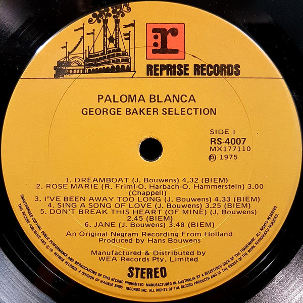 George Baker Selection : Paloma Blanca (LP, Album)