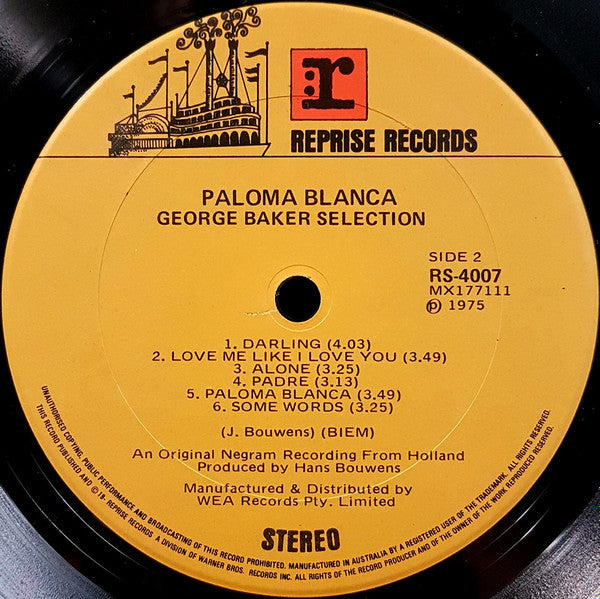 George Baker Selection : Paloma Blanca (LP, Album)