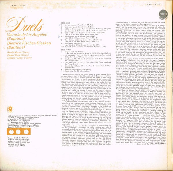 Victoria De Los Angeles And Dietrich Fischer-Dieskau : Duets (LP, Album, Club)