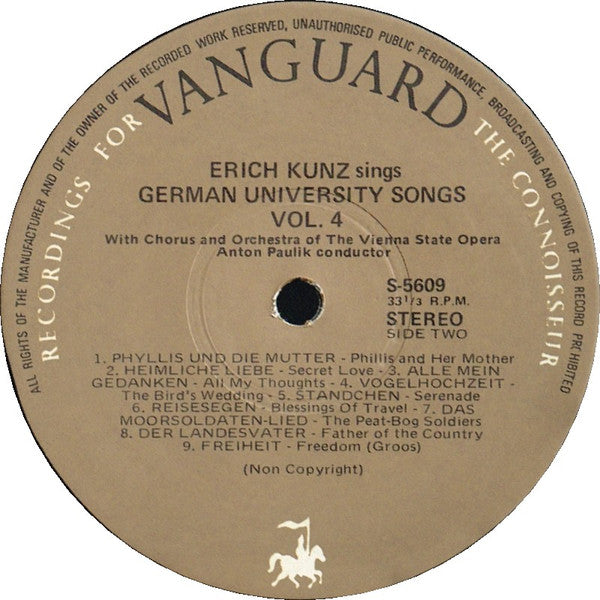 Erich Kunz : Erich Kunz Sings German University Songs (LP, Album, Club)