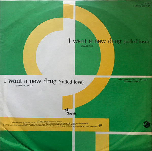 Huey Lewis And The News* : I Want A New Drug (Called Love) (Dance Mix) (12", Single, Ltd, Gre)