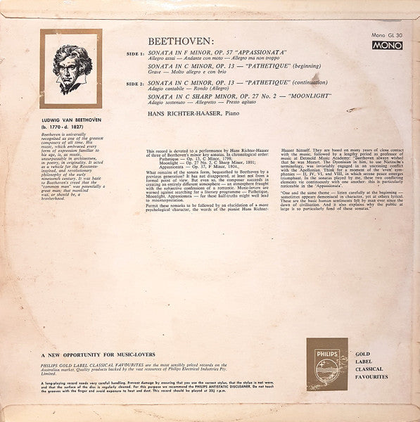 Hans Richter-Haaser : Beethoven (LP, Mono)