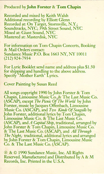 Tom Chapin : Mother Earth (Cass, Album)