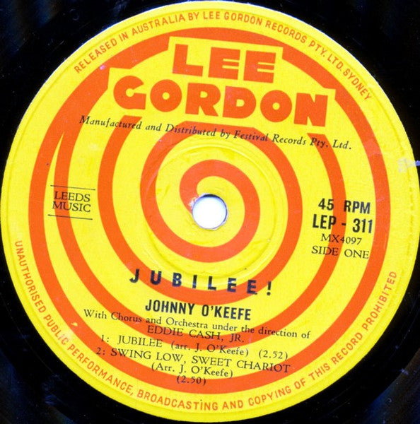 Johnny O'Keefe And The Dee Jays : Jubilee (7", EP)