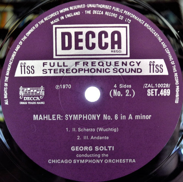 Mahler* - Chicago Symphony Orchestra, Georg Solti • Yvonne Minton : Symphony No. 6 In A Minor / Lieder Eines Fahrenden Gesellen (2xLP + Box)
