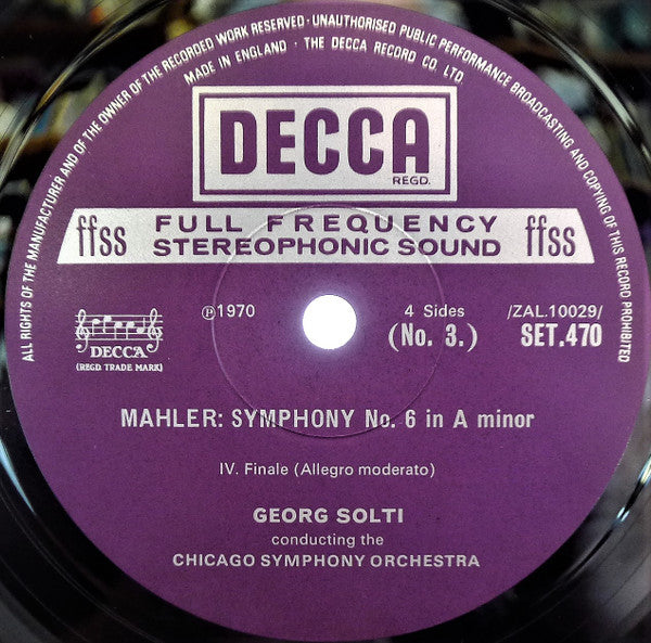 Mahler* - Chicago Symphony Orchestra, Georg Solti • Yvonne Minton : Symphony No. 6 In A Minor / Lieder Eines Fahrenden Gesellen (2xLP + Box)