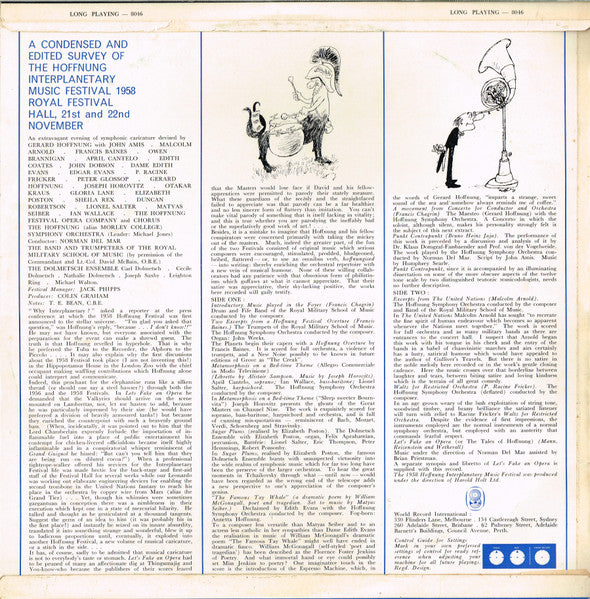 Gerard Hoffnung : The Hoffnung Interplanetary Music Festival (LP, Album, Club)