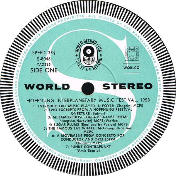 Gerard Hoffnung : The Hoffnung Interplanetary Music Festival (LP, Album, Club)