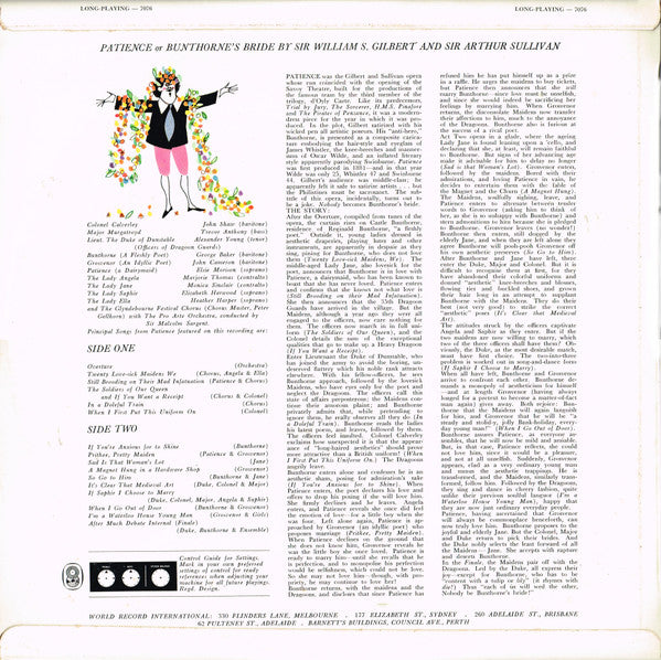 Gilbert & Sullivan : Patience (LP, Album, Club)