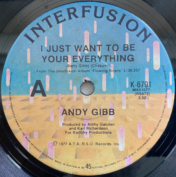 Andy Gibb : I Just Want To Be Your Everything (7", Single, RE)