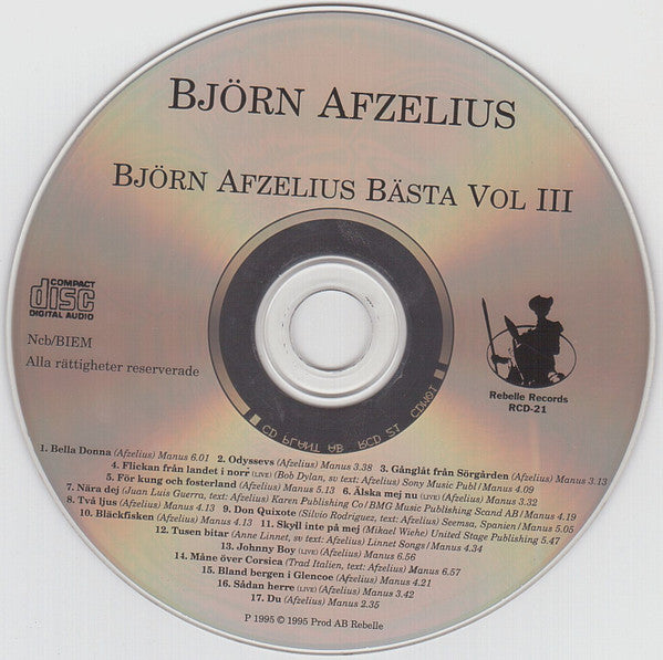 Björn Afzelius : Björn Afzelius Bästa Vol III (CD, Comp)