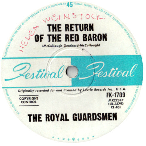 The Royal Guardsmen : The Return Of The Red Baron (7", Single)