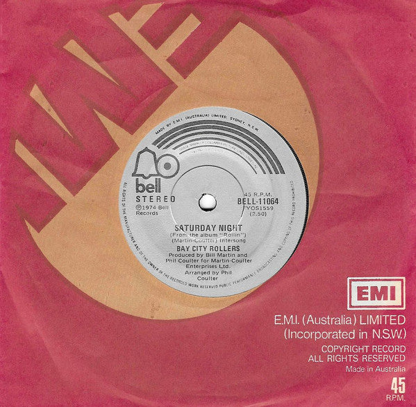 Bay City Rollers : Saturday Night (7", Single)
