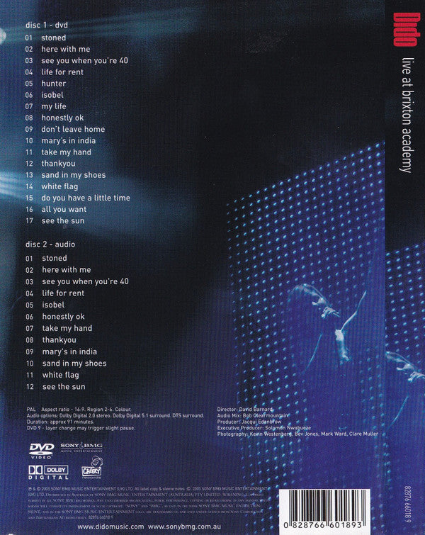 Dido : Live At Brixton Academy (DVD-V, PAL + CD)