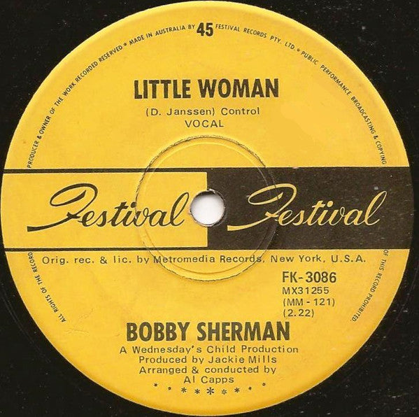 Bobby Sherman : Little Woman (7", Single)