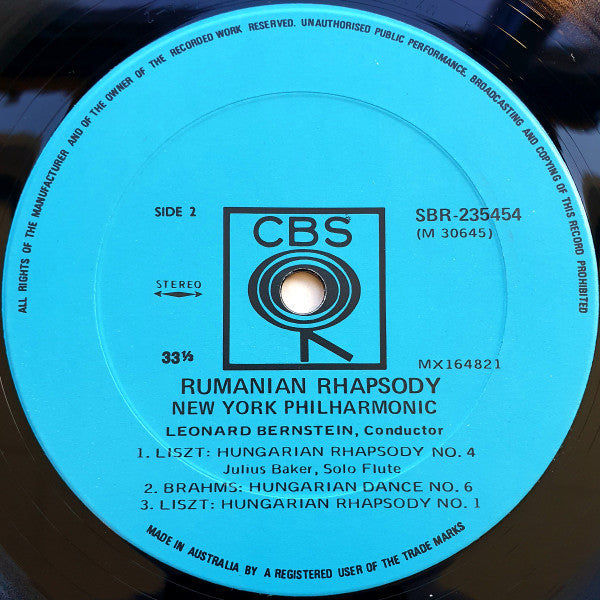 Leonard Bernstein, New York Philharmonic : Rumanian Rhapsody (LP, Album)