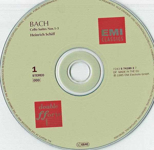 J.S. Bach*, Heinrich Schiff : Cello Suites  (2xCD, Album, RE)