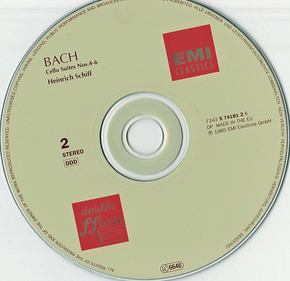 J.S. Bach*, Heinrich Schiff : Cello Suites  (2xCD, Album, RE)