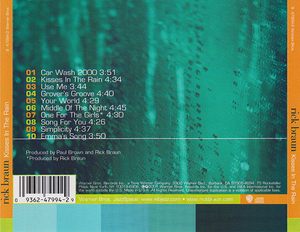 Rick Braun : Kisses In The Rain (CD, Album)