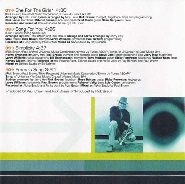 Rick Braun : Kisses In The Rain (CD, Album)