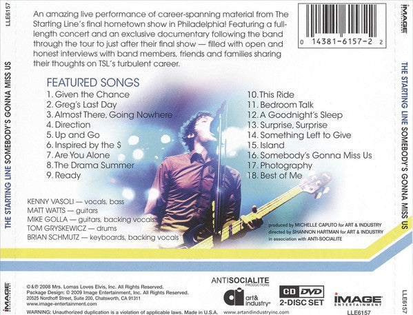 The Starting Line : Somebody's Gonna Miss Us (CD + DVD-V)